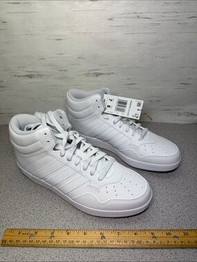 adidas White High-Top Sneakers - Clean Retro Court Style